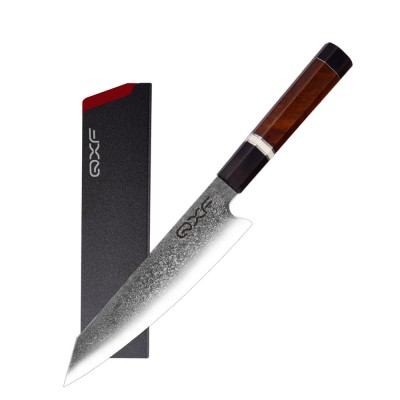 Professional Manufacturers Damascus Steel Kitchen Knife Hand Forged Chef Knife with Wood Handle+Sheath