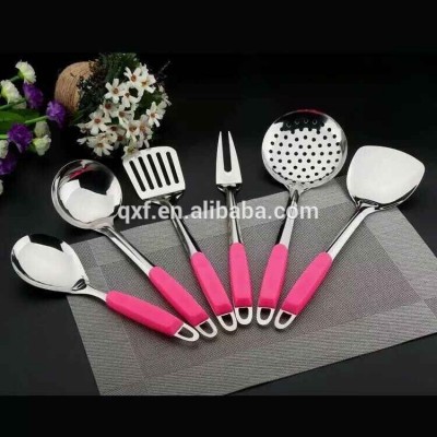 New product for 2015 Stainless steel Kitchen Utensil With Pink Handle